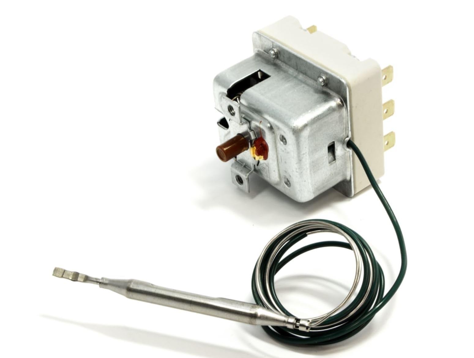 TERMOSTATO FRIGGITRICE 257°-20°C 55.32545.800 6 CONTATTI TRIFASE - 380 VOLT CON PULSANTE Lunghezza capillare: 1800mm. Sonda: Ø4mm, lunghezz a 120mm. 6 contatti, con pulsante.