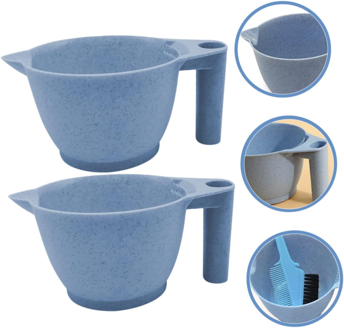 Outanaya 6pcs Hair Dye Mixing Bowl Portable Tint Bowls for Hair Coloring Material Handle Color Mixing Tools for Salon and Use