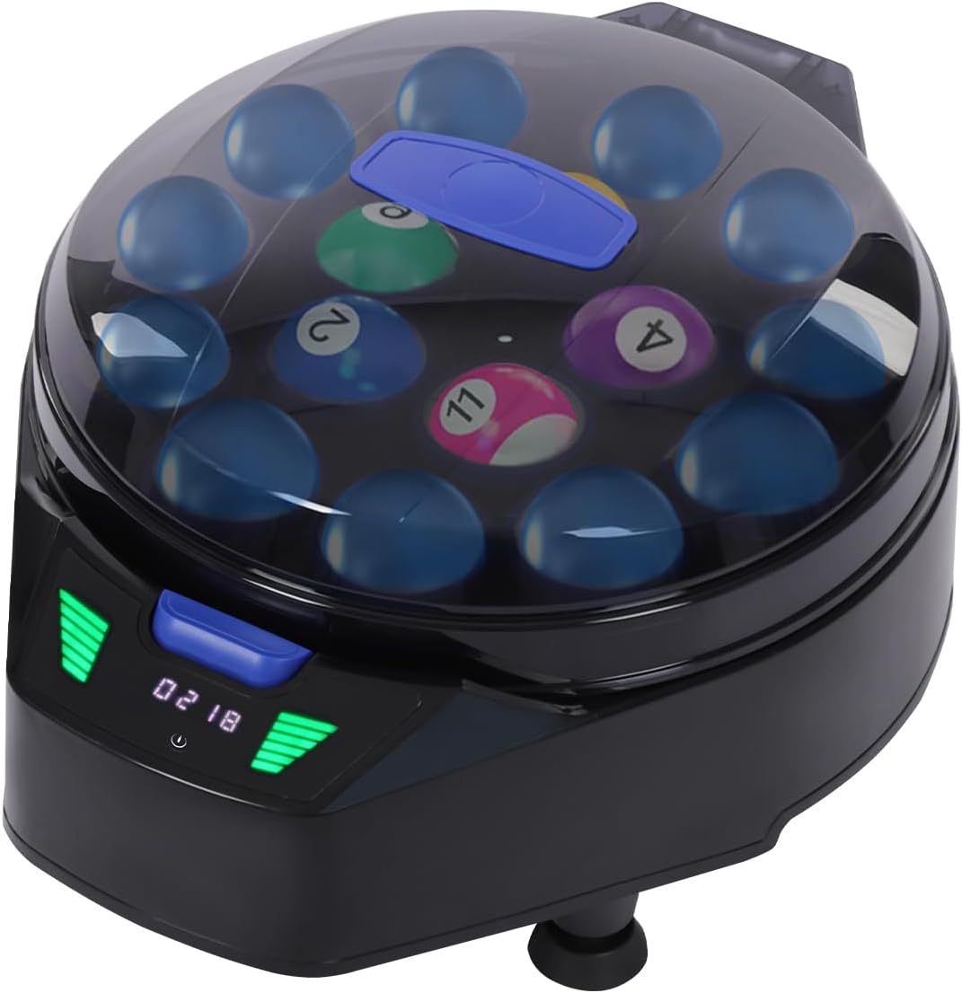 Automatic Pool Ball Cleaner,180W 2000 RPM Electric Billiard Ball Cleaning Machine for 16 Balls with LCD Display One Touch Operation for Home Game Room Pool Hall