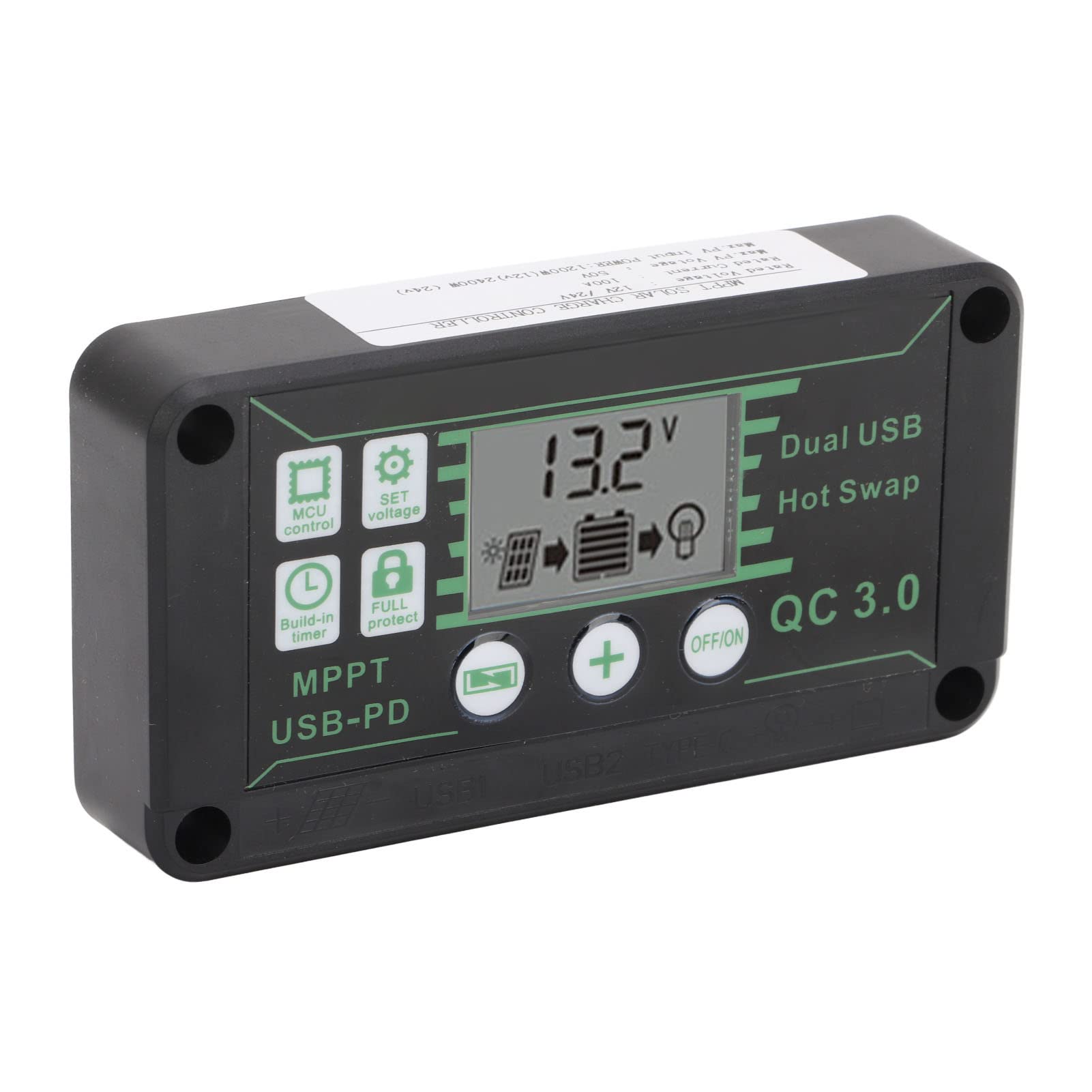 Jiawu Pannello Solare Monocristallino 600W, 18V per, Auto, Barca e Uso | Pannello caricabatteria solare con controller 100A, per , , agricoltura, esterno, campeggio