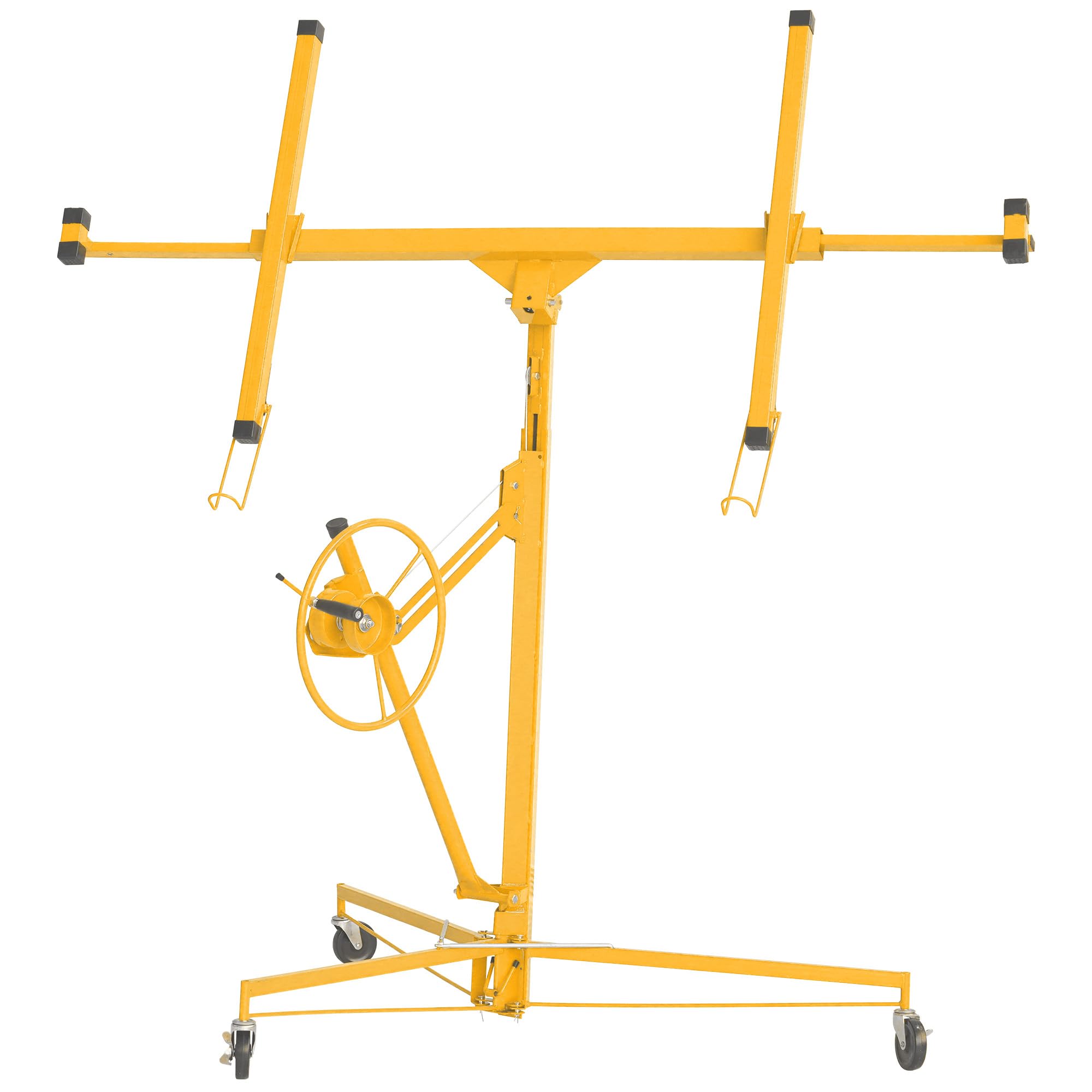 Elevon 11FT Drywall Lift Panel Hoist Jack Lifter, 150LBS Heavy Duty Sheetrock Lift, Rolling Caster Wheels, Lockable Construction Tools, Adjustable Telescopic Arm, Yellow