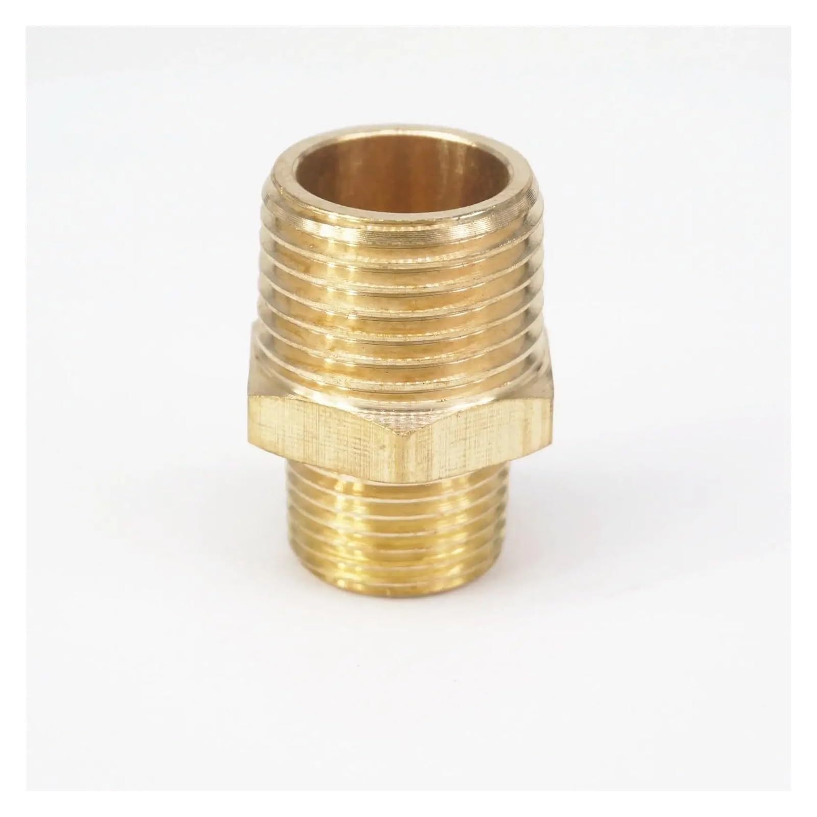 Smglrueat Men's One Color 1/2" Npt X 3/8" Npt Hex Nipple Reducer Brass Pipe Fitting Connector Water Gas Oil Fuel Max Pressure 229 Psi