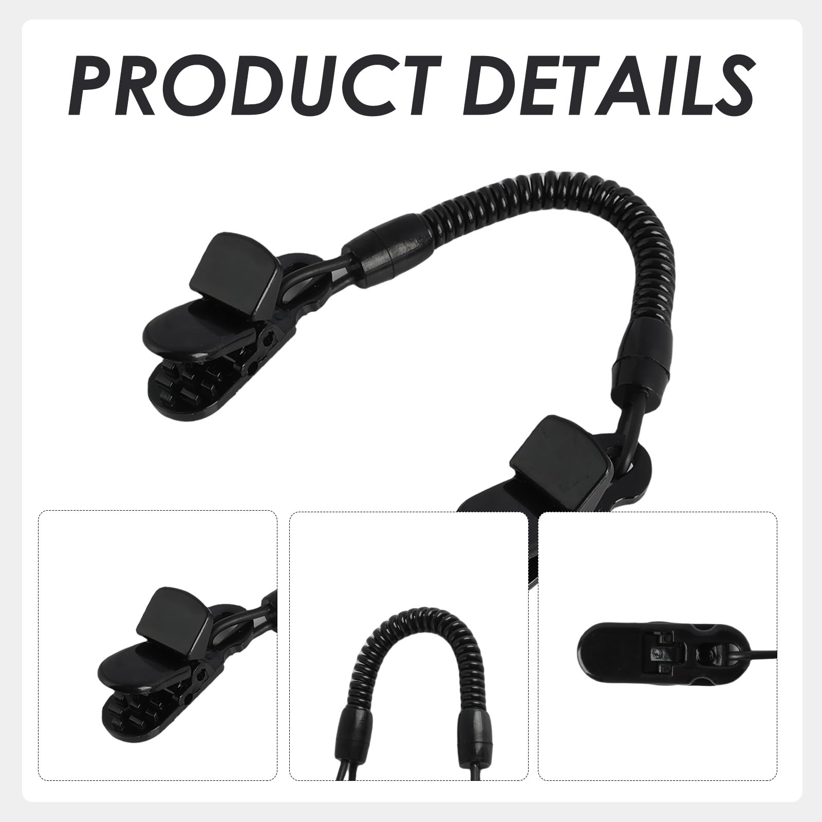 Pack de 4 Clips de Retención para Gorras, Clips Antiviento con Cable de Resorte Retráctil, clip para correa de sombrero,Adecuados para Golf, Pesca, Canotaje y Vela, Negro, Extensibles hasta 60 cm