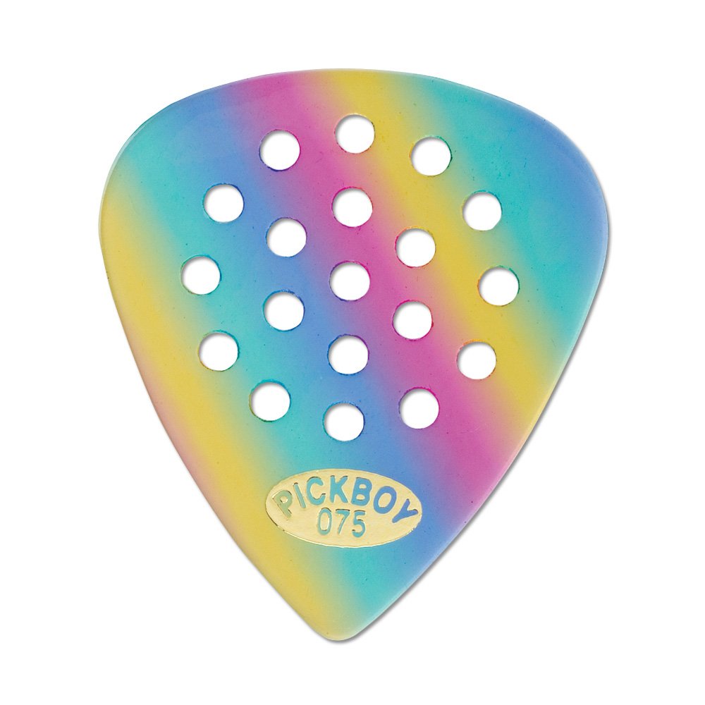Pickboy Pos-a-Grip, Rainbow, Cellulose, 0.75mm, 10 picks
