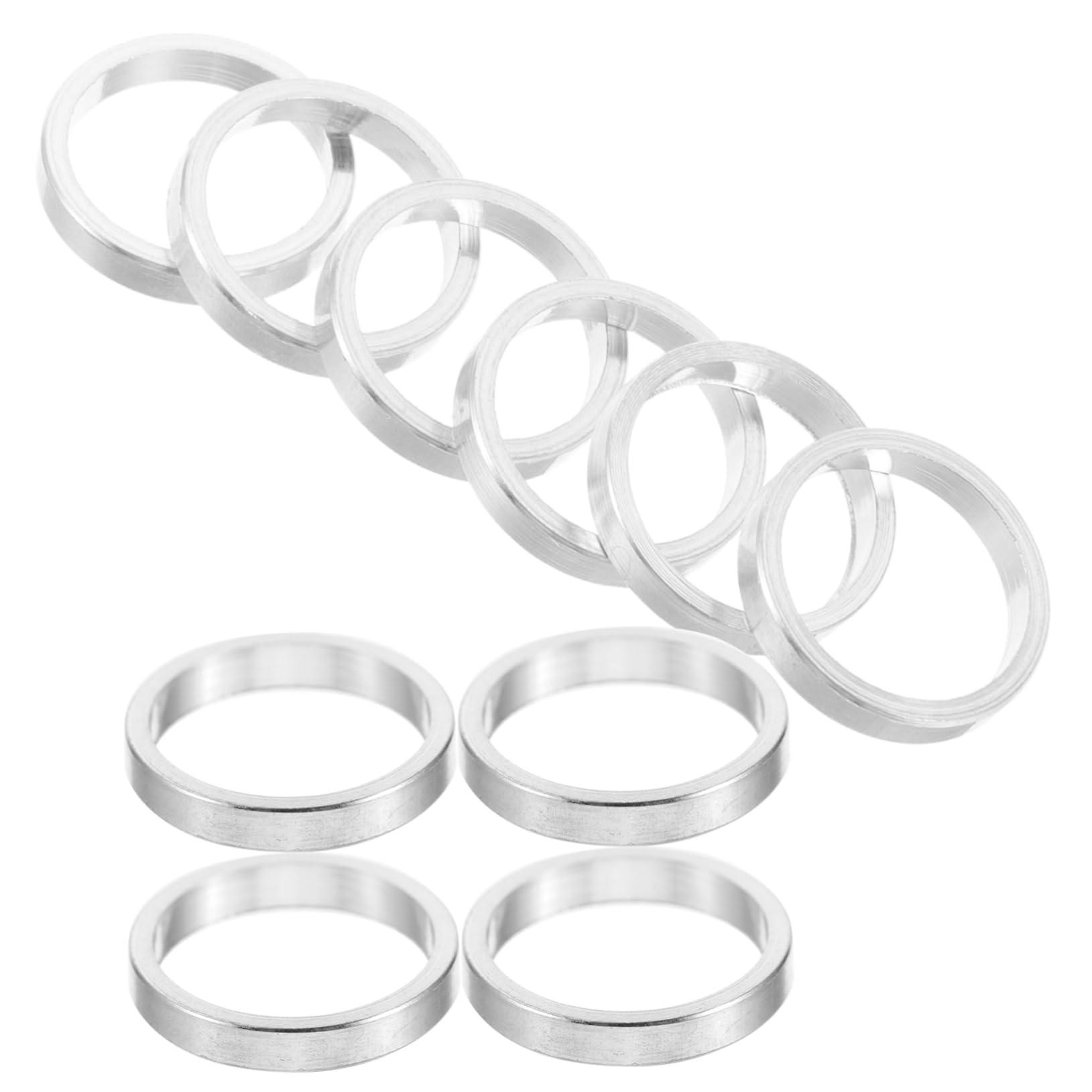 ifundom 10pcs Bicycle Headset Spacers for Mountain Bikes Durable Replacement Stem Washers Compatible with Various Models Enhance Riding Efficiency Stable and Secure Fit