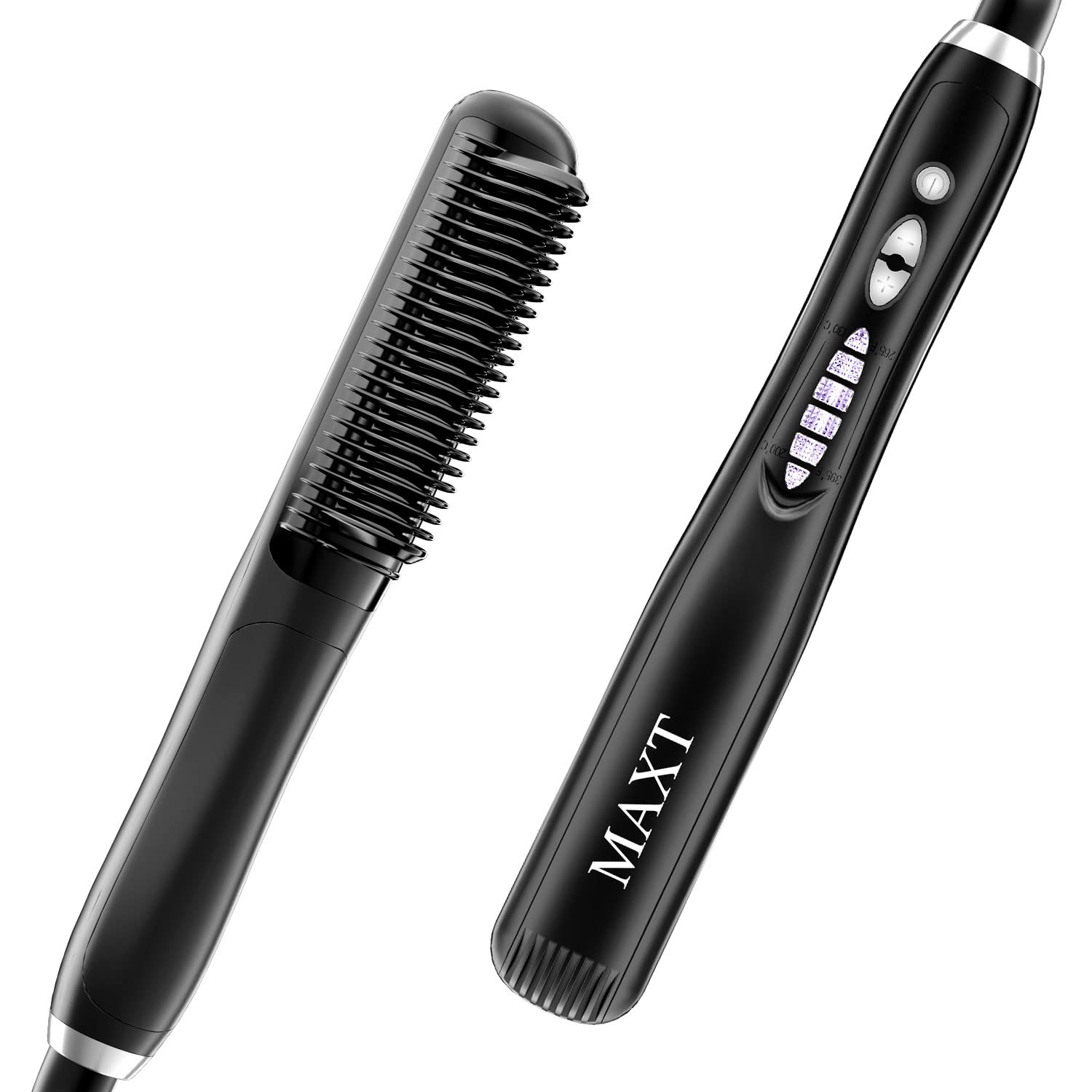 Hair Straightener Brush, MAXT Hair Straightening Comb for Women with 6 Temp Settings Fast Heating Ceramic Hair Straightening Brush Auto-Off & Anti-Scald Hair Styling Tools
