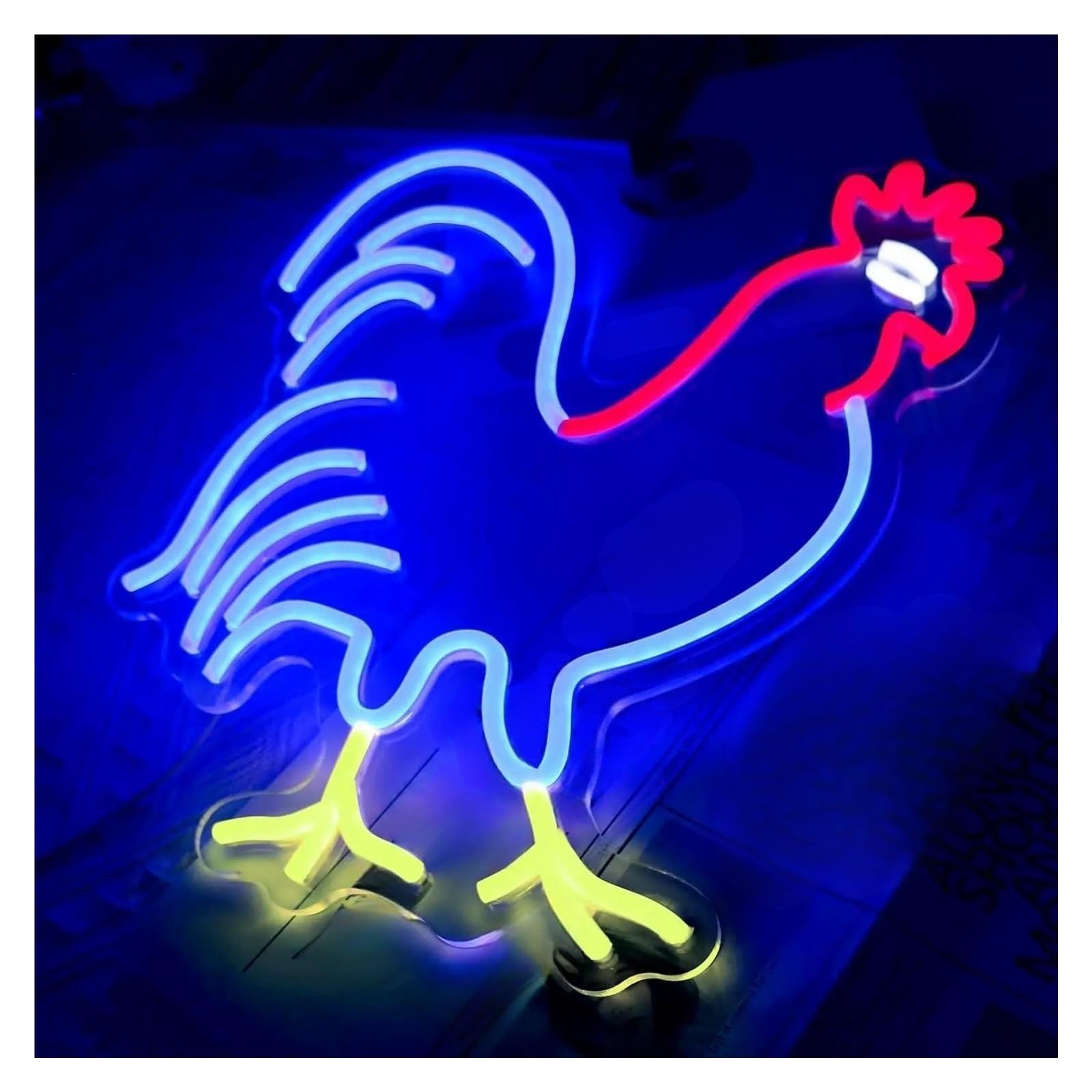 lampe au néon Lampe LED à intensité variable en forme de coq pour enseigne au néon pour mur salle fête magasin club bar
