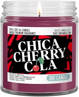 Chica Cherry Cola Scented Candle - Smells Like Cherry Cola Soda- 100% Naturally Vegan Soy and Premium Fragrance | Great Gift | Handmade in Denver, Colorado (4oz Glass Jar)