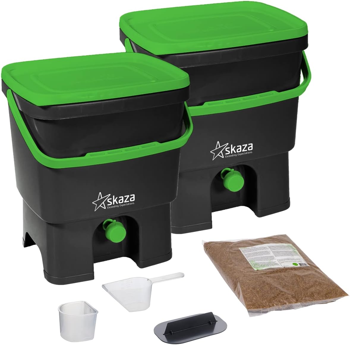 Skaza 019840035 Lot De 2 Composteurs Bokashi Organko 2 Avec 2 Kg D