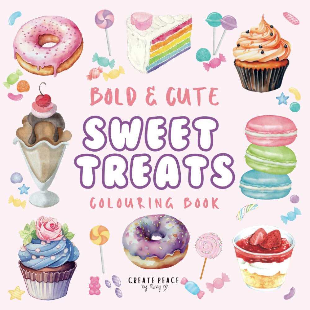 Sweet Treats Bold & Cute 50 Page Colouring Book