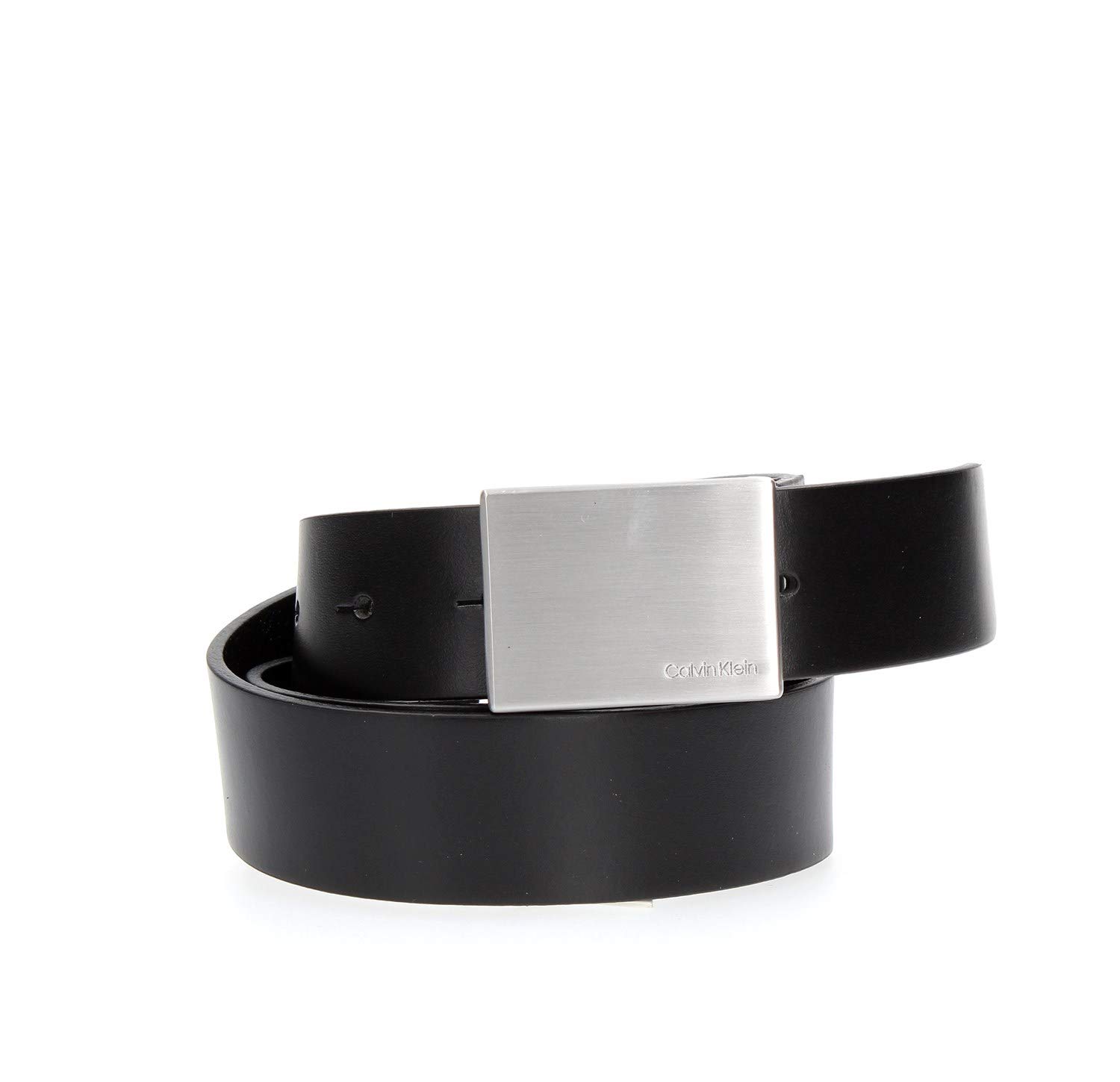 Calvin Klein Męski pasek Formal Plaque Belt 3,5 cm skórzany pasek, czarny (black 001), 110|#110|#678 (Herstellergröße: 110)