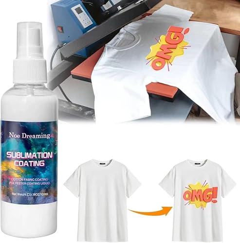Noe Dreaming Spray de revestimiento por sublimación para camisas de algodón, toda la tela, incluyendo cartón, lona, camisetas, súper adherencia y
