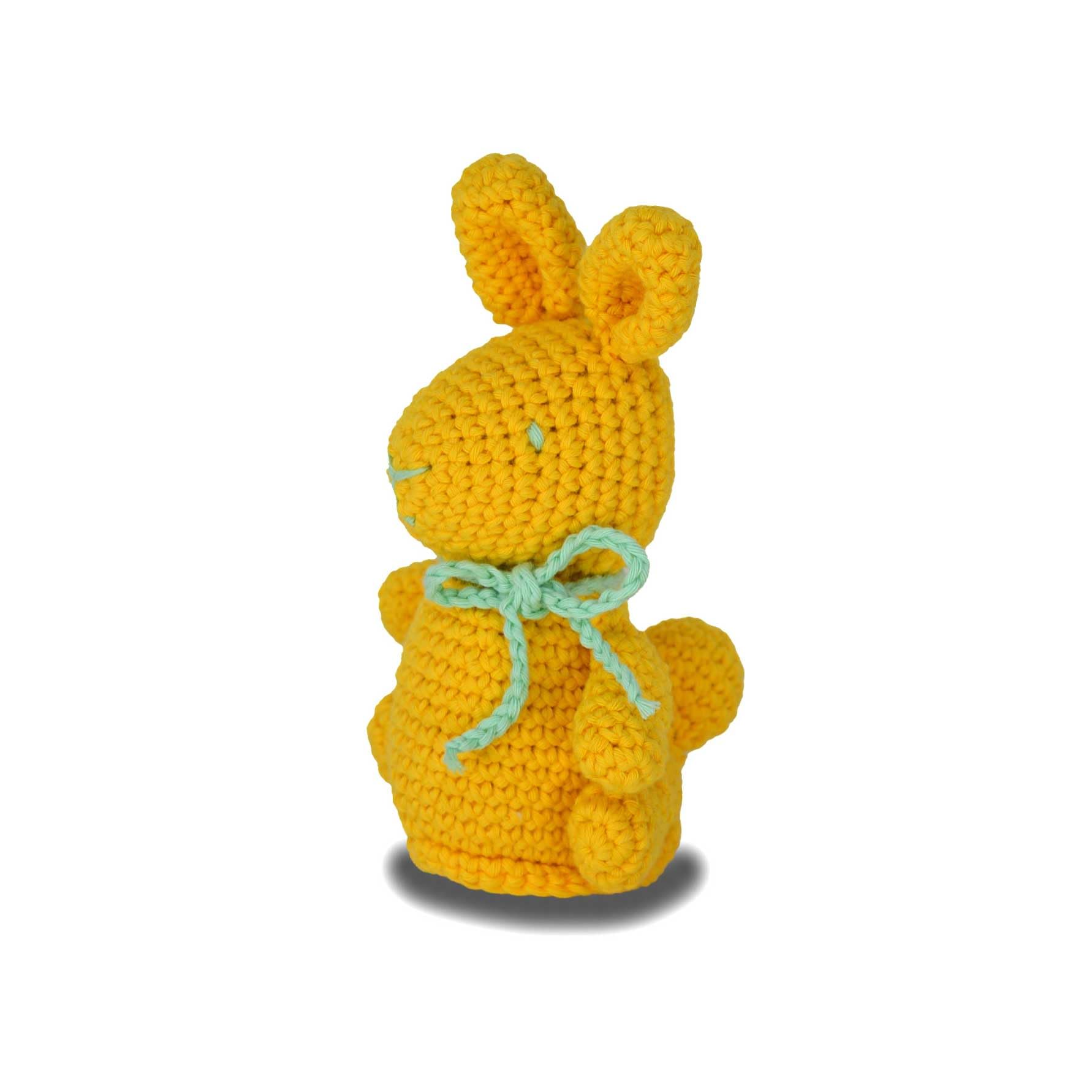 KNITTY CRITTERS – Easter – Green Chocolate Bunny| Beginner-Friendly Crochet Craft Kit with Recycled Yarn