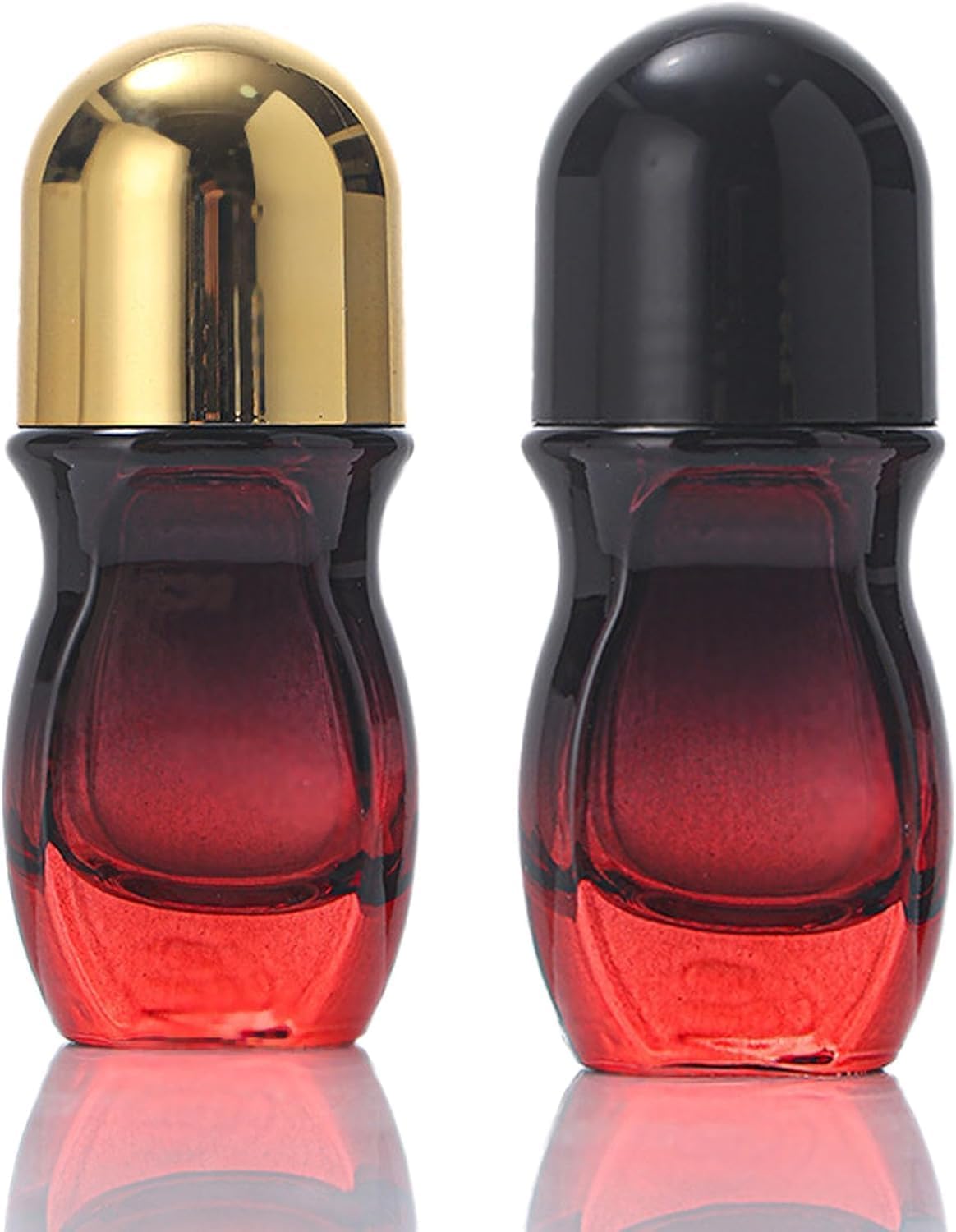 Zhhuoc Red 2Pcs 50 Ml Deodorant Roller Bottle Empty,Glass Roller Bottles T,Roller Ball Container,Refillable Ball Applicator,Roll On Bottles For Deodorant