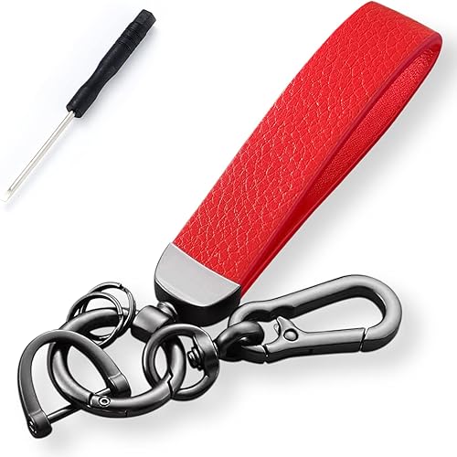 ZORAST Llavero de cuero genuino para automóvil, llavero de cordón, accesorios para regalo de negocios