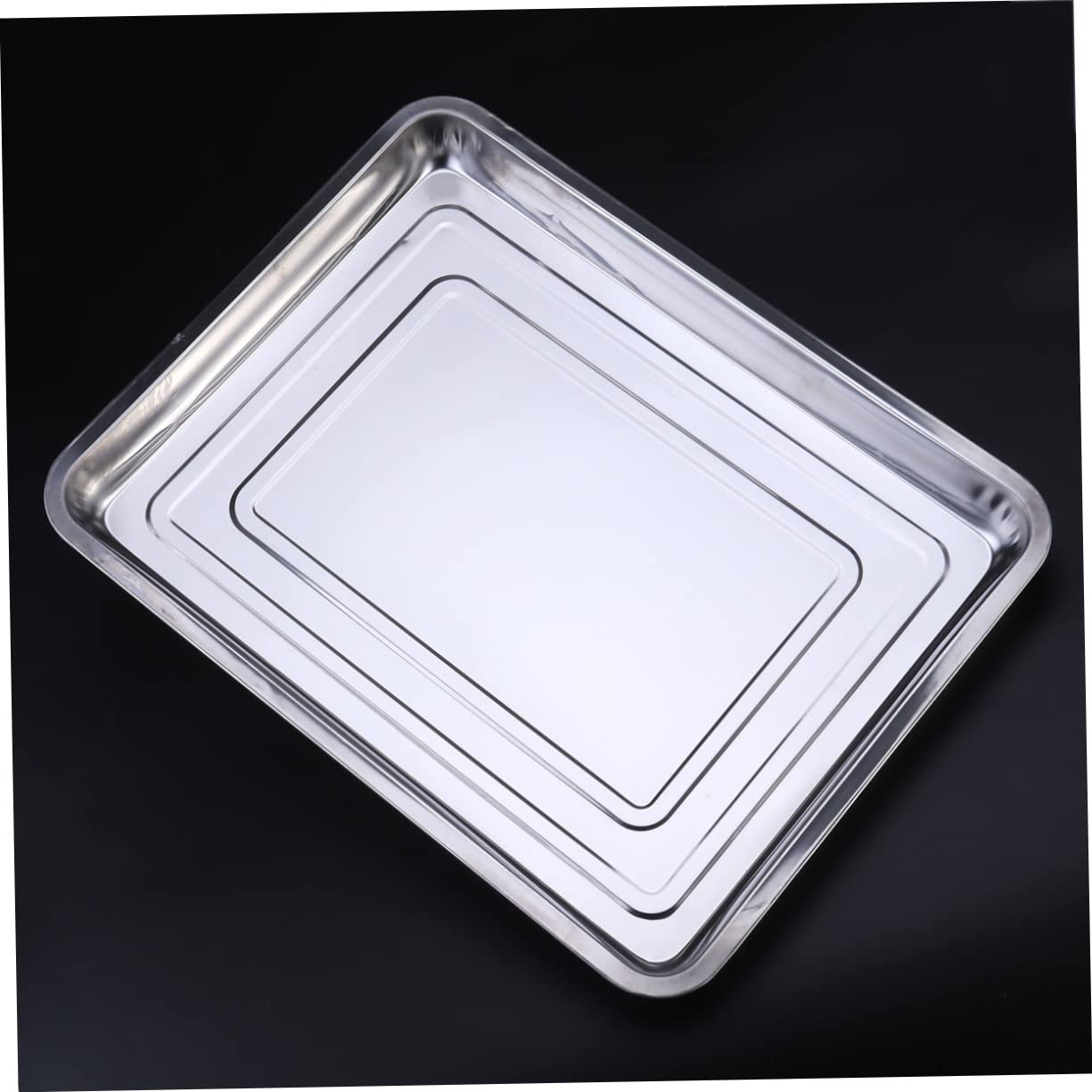 Stainless Steel BBQ Tray Dish Tray 45x35x4.8cm Washer Grill Plate No Rust Smooth Surface