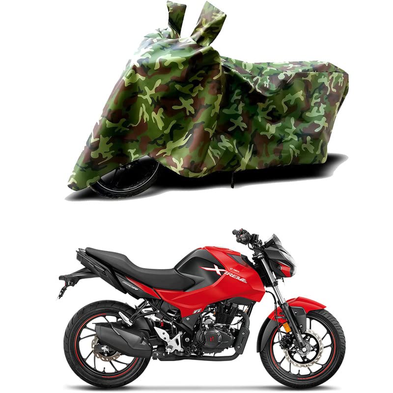Image of 100% Water Resistant Full Bike Scooty Two Wheeler Body Cover Compatible for Hero Xtreme 160R /UV-Rays /Heat Protection /Birds Dropping /Scratchproof /Dust Proof /Waterproof /All Varient[Green MJ]