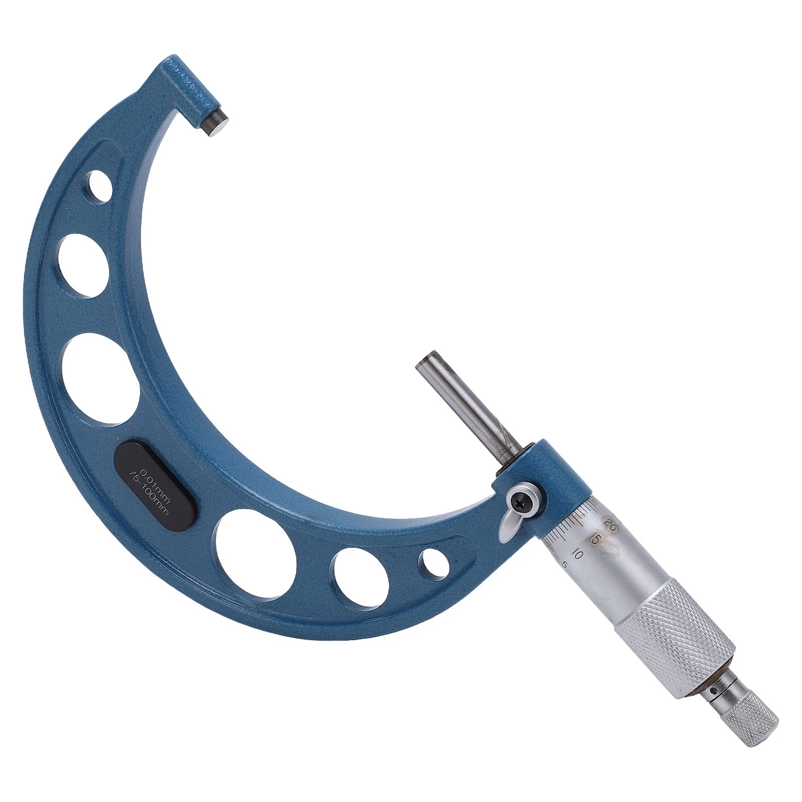 Palmer micrométrique en alliage stable à lecture précise 0,01 mm pour mesures externes – portable avec boîtier de rangement (75‑100/0,01 mm)