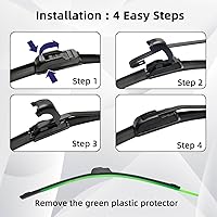 Vista 5 de Car Wiper Compatible with Hyundai ix35 2010-2015 Front Wiper Blades Soft Rubber Windscreen Wipers Auto Windshield 24"+16" 600mm + 400mm