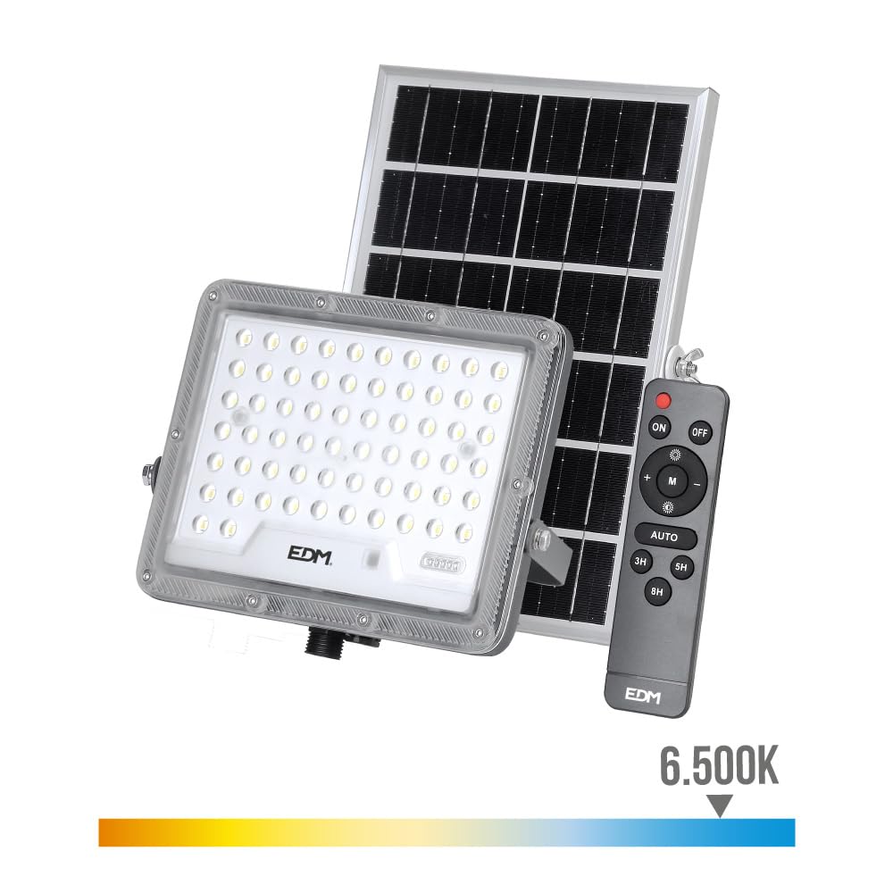EDM Foco Proyector 31856 Slim Gris 50 W 600 lm Solar (6500 K)