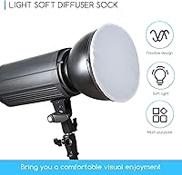 Vista 4 de 4 Pieces Diffuser Lamp Sock Soft Cover 7 Inches/ 18 cm Standard Cloth Diffuser Light Sock Lampshade Reflector Lamp for Strobe Flash Light