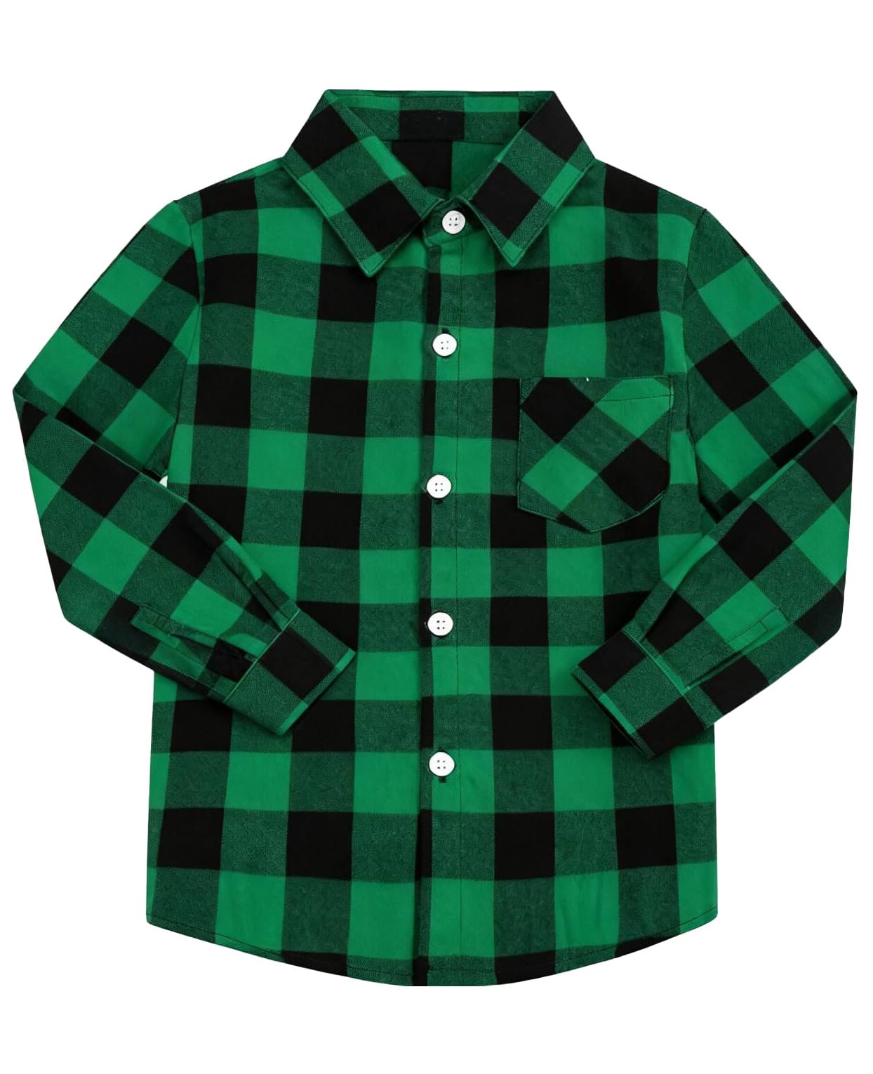 SELINK Girls Long Sleeve Flannel Buffalo Plaid Button Down Shirt