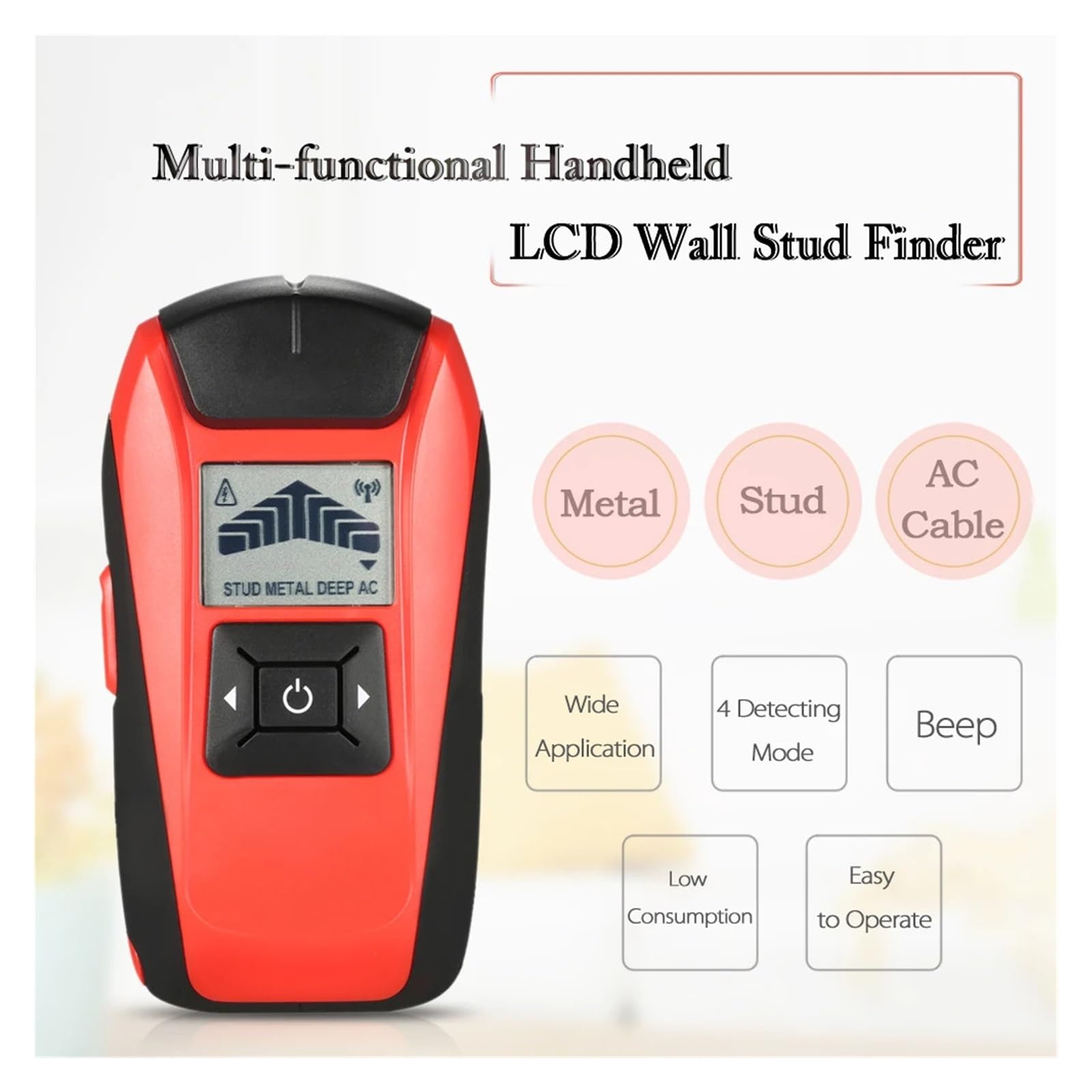 Rilevatore Da Parete Multifunzionale For Di Prigionieri Portatile LCD Borchie In Metallo For Legno Cavo CA Tester For Scanner For Cavi In ​​tensione Strumento Diagnostico Rilevamento Accurato