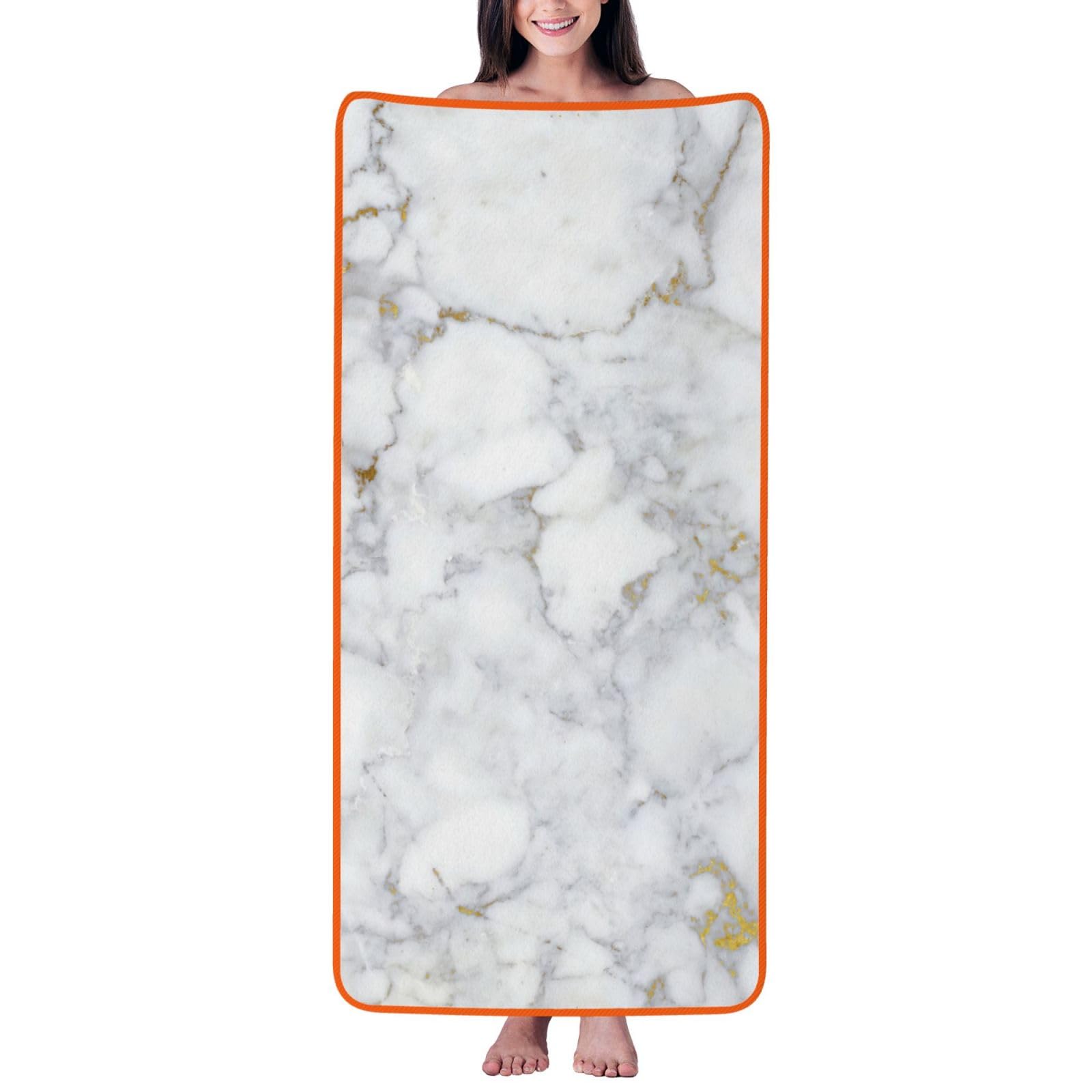 JBJGKHLP Light Black Marble Print Women Men Couples Coral Velvet Bath Towel Ultra-Soft For Home Bathroom Travel