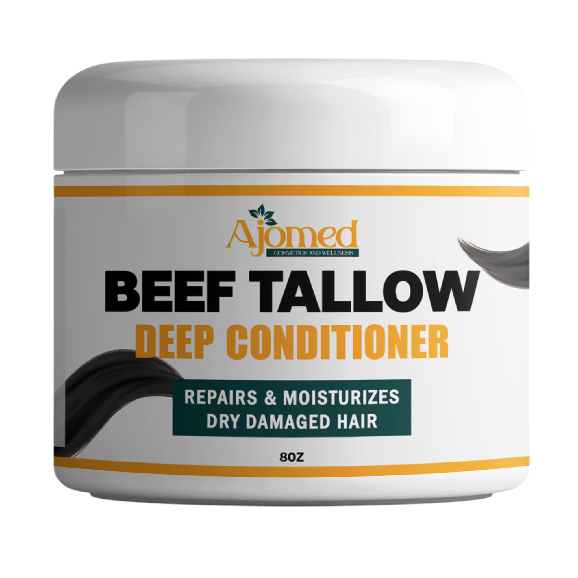 AJOMED Tallow Deep Conditioner | Hair Treatment for Dry & Damaged Hair | Handmade hair mask - Detangler- Anti-Frizz dreadlock hair moisturizer-Split Ends Hair Care for Dry, Thin Fine Hair