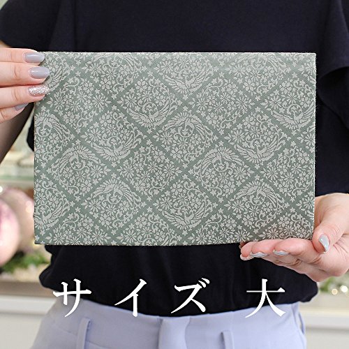 念珠ドットコム 数珠・経本入れ 古渡どんす<鳳凰抹茶・大>【念珠入れ 経本袋 大きい数珠袋 ファスナー式 2000600101822】