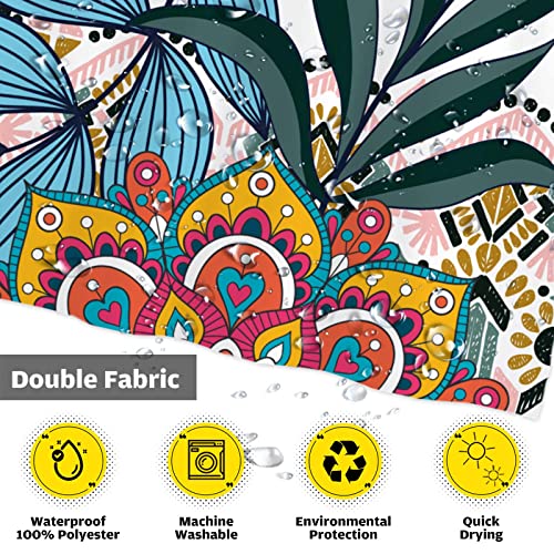 Funnytree Boho Floral Tropical Shower Curtain #TOP30