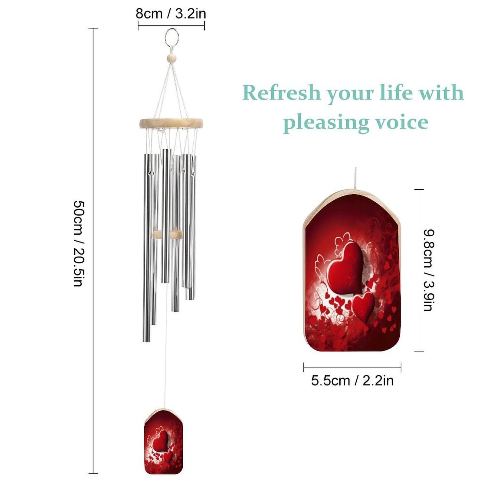 Outdoor Wind Chimes, Valentine Day Printed Wind Chimes,Simple Wind Chimes,Curtain Wind Chimes for Home Decoration