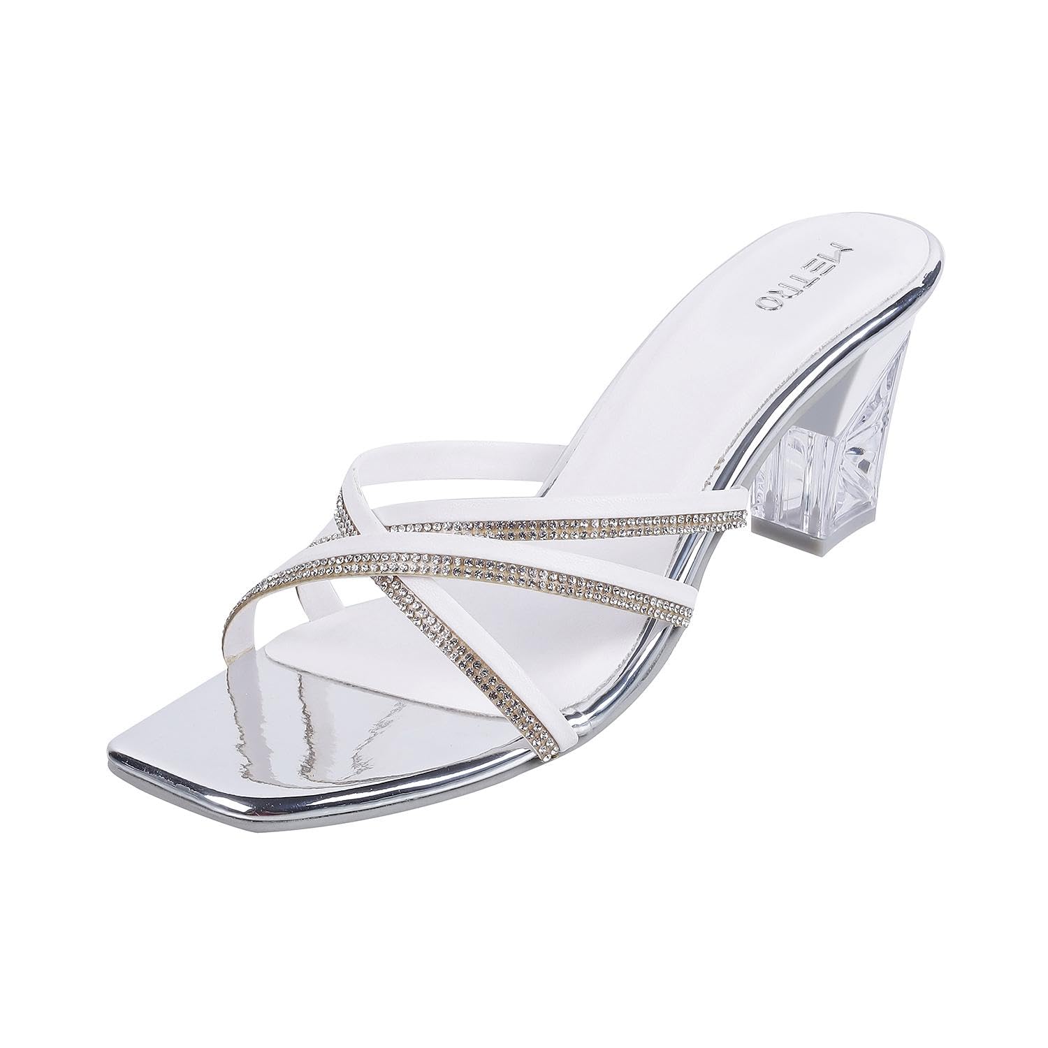 Metro Women White Block Heel Fashion Sandal UK/8 EU/41 (40-196) (B0CQHGRV3V) Amazon Price History, Amazon Price Tracker