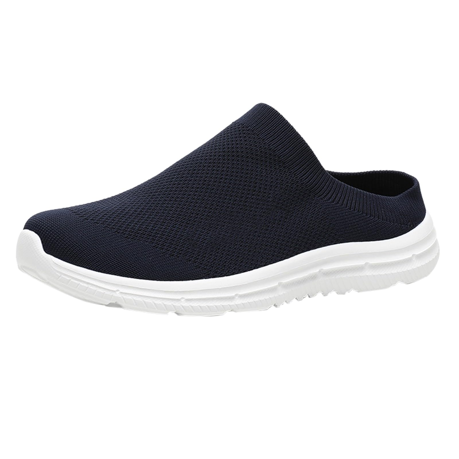 Męskie buty sportowe w stylu boho, wielokolorowe, wsuwane, oddychające, dzianinowe, bez pleców, lekkie chodaki do chodzenia po ogrodzie i na wakacje, NIEBIESKI, 40 EU