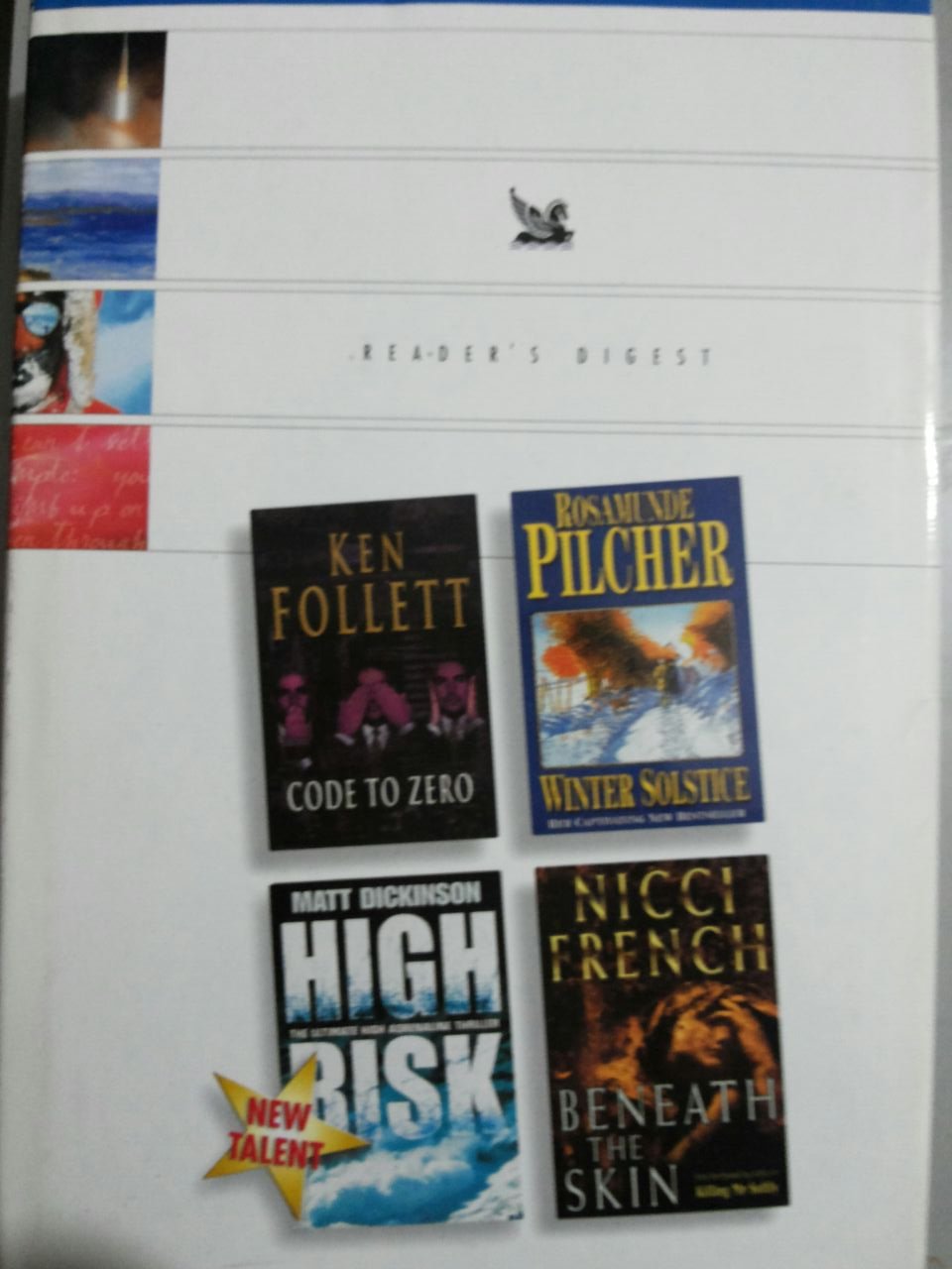 Reader's Digest Condensed Books: Code To Zero, Winter Solstice, High Risk, Beneath the Skin