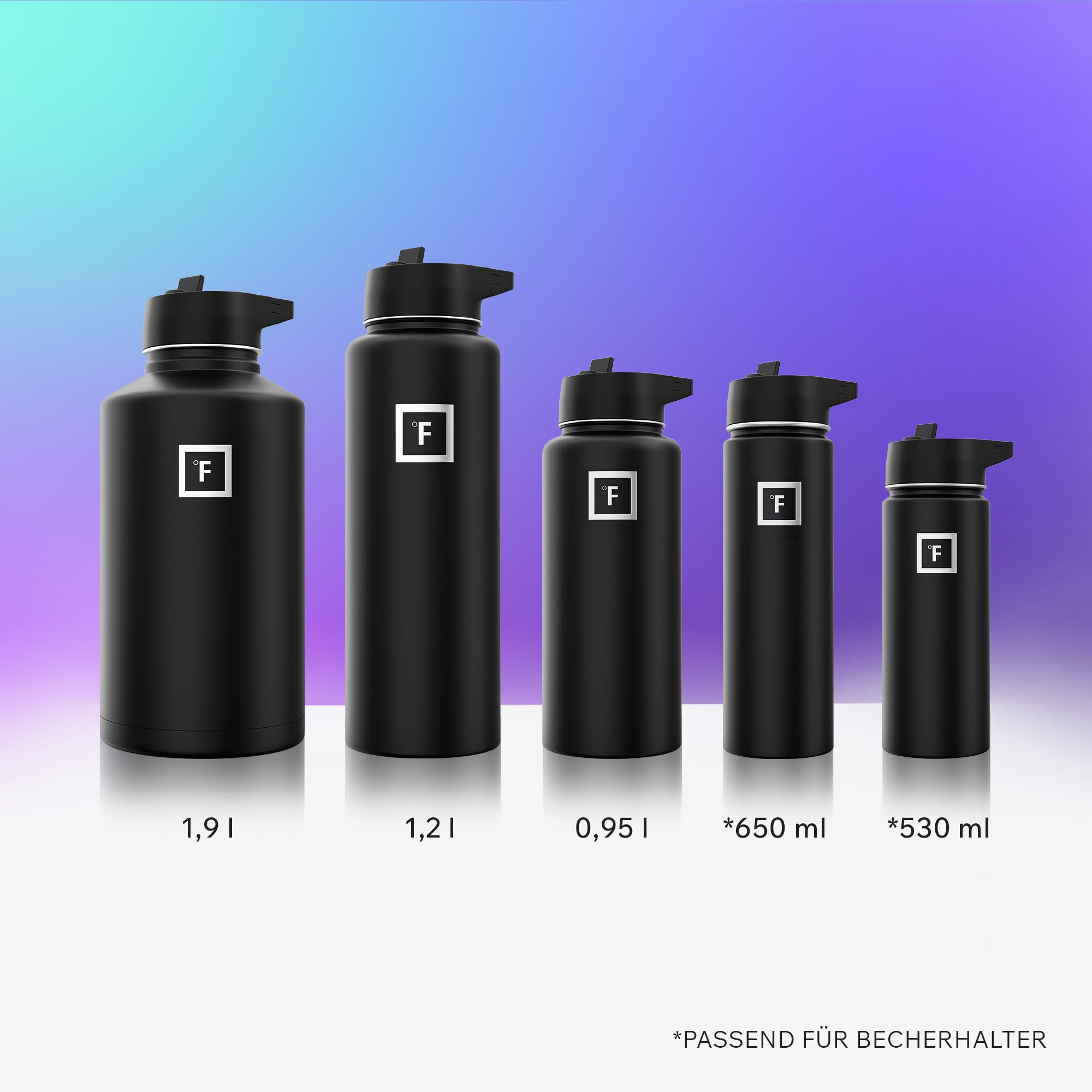 Edelstahl Trinkflasche mit Strohhalm - 650/950/1200/1800 ml - Kohlensäure Geeignet Auslaufsicher Doppelwandig Isoliert Thermosflasche BPA-Freie - Wasserflasche Sport Gym Fitness Reisen Kinder