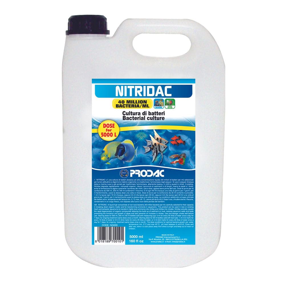 Prodac Tratamientos para el Agua de acuarios NITRIDAC 5lt (activador biologico)
