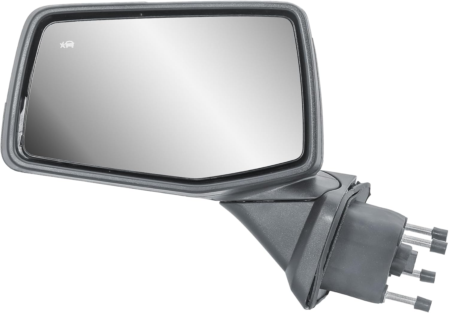 Replacement Driver Left Side Door Mirror Textured Black and Chrome Cover Power Heated Glass Manual Folding With BLIS (Blind Spot Sensor) For GMC Sierra 1500 from 2019 to 2024