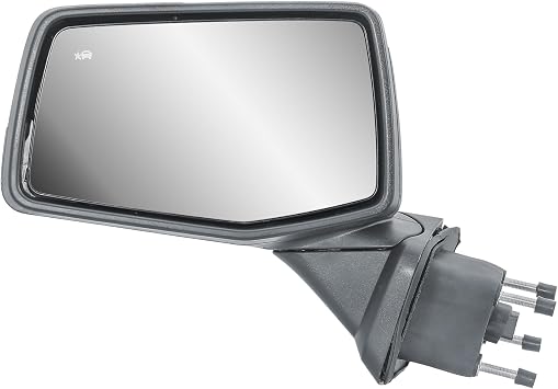 Replacement Driver Left Side Door Mirror Textured Black and Chrome Cover Power Heated Glass Manual Folding With BLIS Blind Spot Sensor For GMC Sierra 1500 from 2019 to 2024