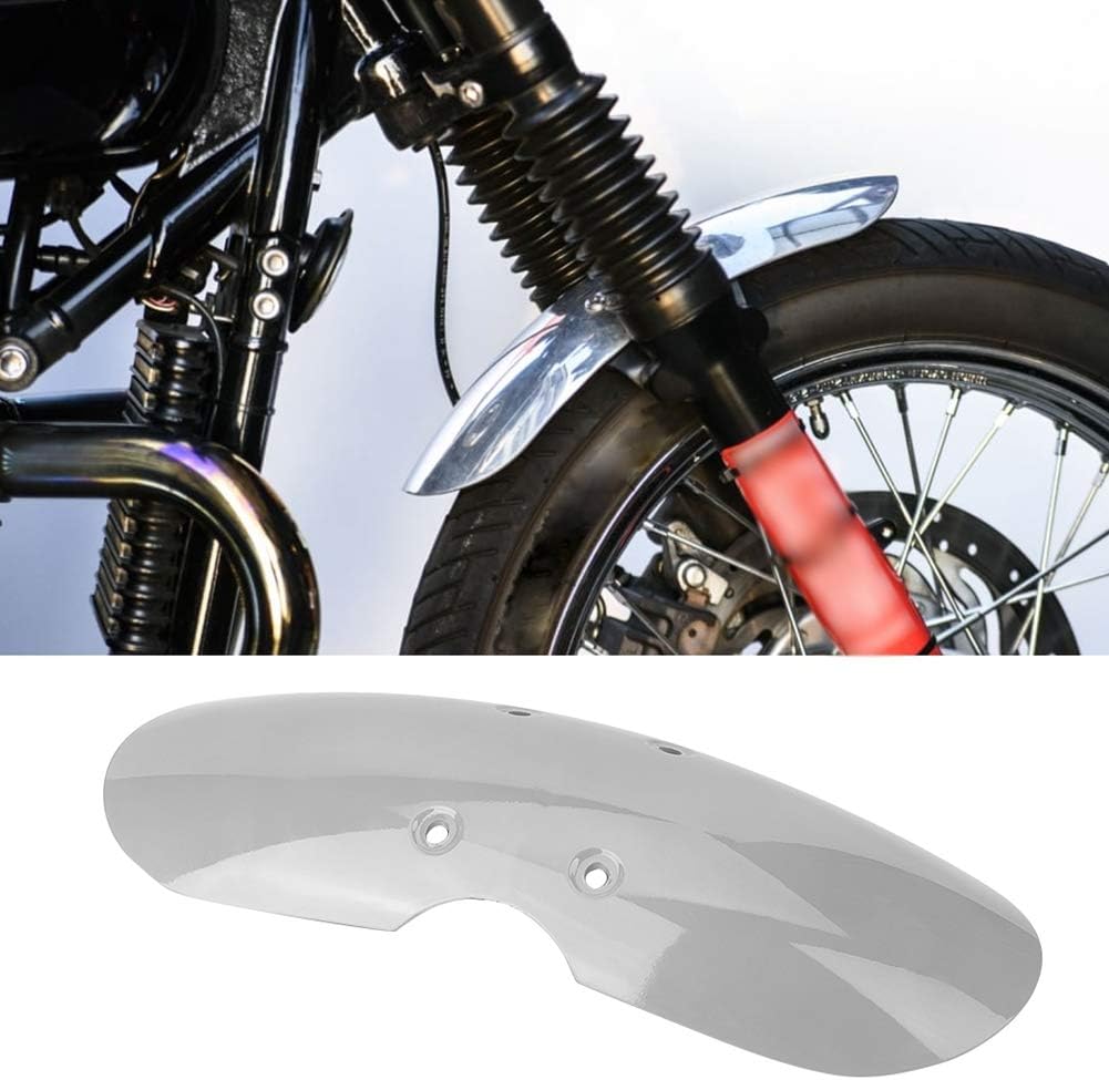CHICIRIS Modified Short Front Fender for T100 2001-2016, Stylish Design, Black/Red/White/Silver, Scratch Protection, Ideal for Owners (Silver)