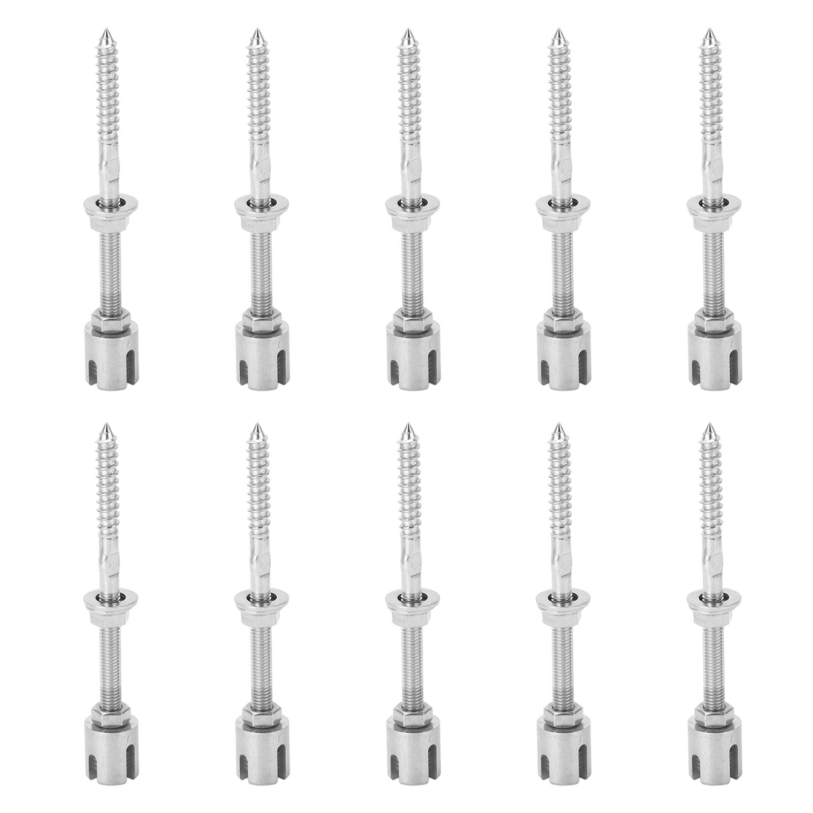 Morsetti per Cavi Incrociati, Morsetti per Cavi Incrociati in Acciaio Inossidabile 316, 10 Pezzi Funzionamento Semplice Lunga Durata per Applicazioni su Ringhiere (4mm)