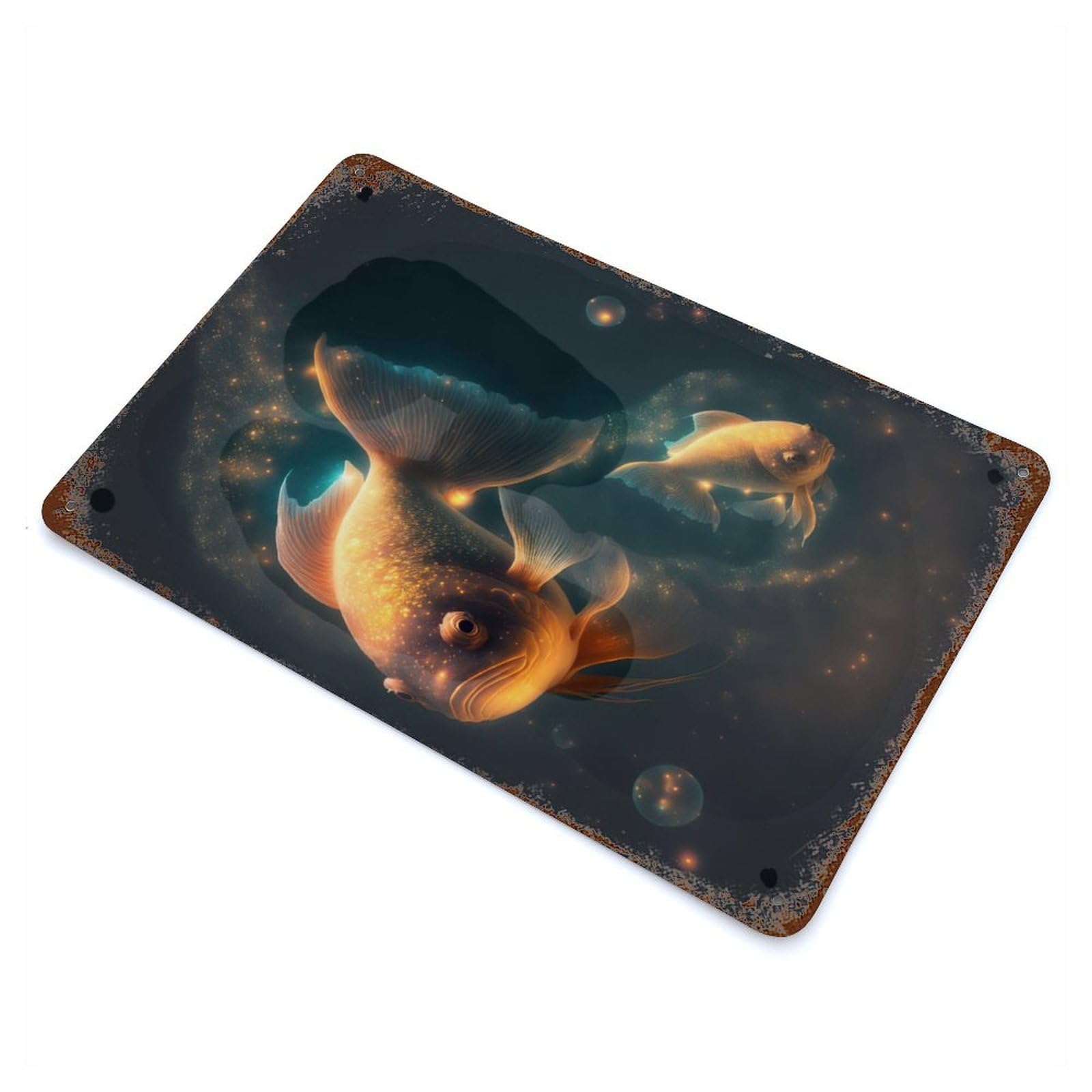 Goldfish Cute Animal Vintage Metal Tin Sign 11.8"x7.9", Industrial Home Decor for Garage, Pub Or Kitchen