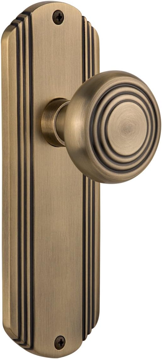 Nostalgic Warehouse Deco Plate with Deco Knob, Passage - 2.375", Antique Brass