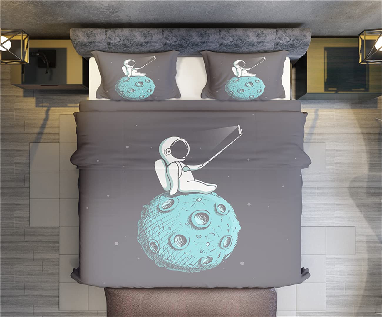 Couette astronaute et fusée 3D pour transformer la chambre d'enfant en station spatiale