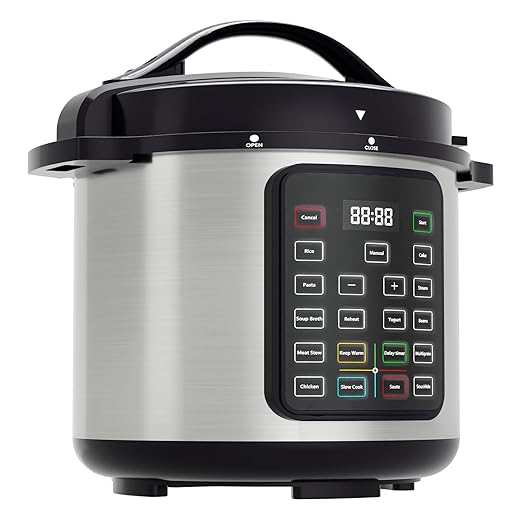 DUMOS 16-in-1 Electric Pressure Cooker 8 QT Stainless Steel Multi Cooker Electric for Pressure, Rice, Steamer, Yogurt Maker, Slow Cook, Black