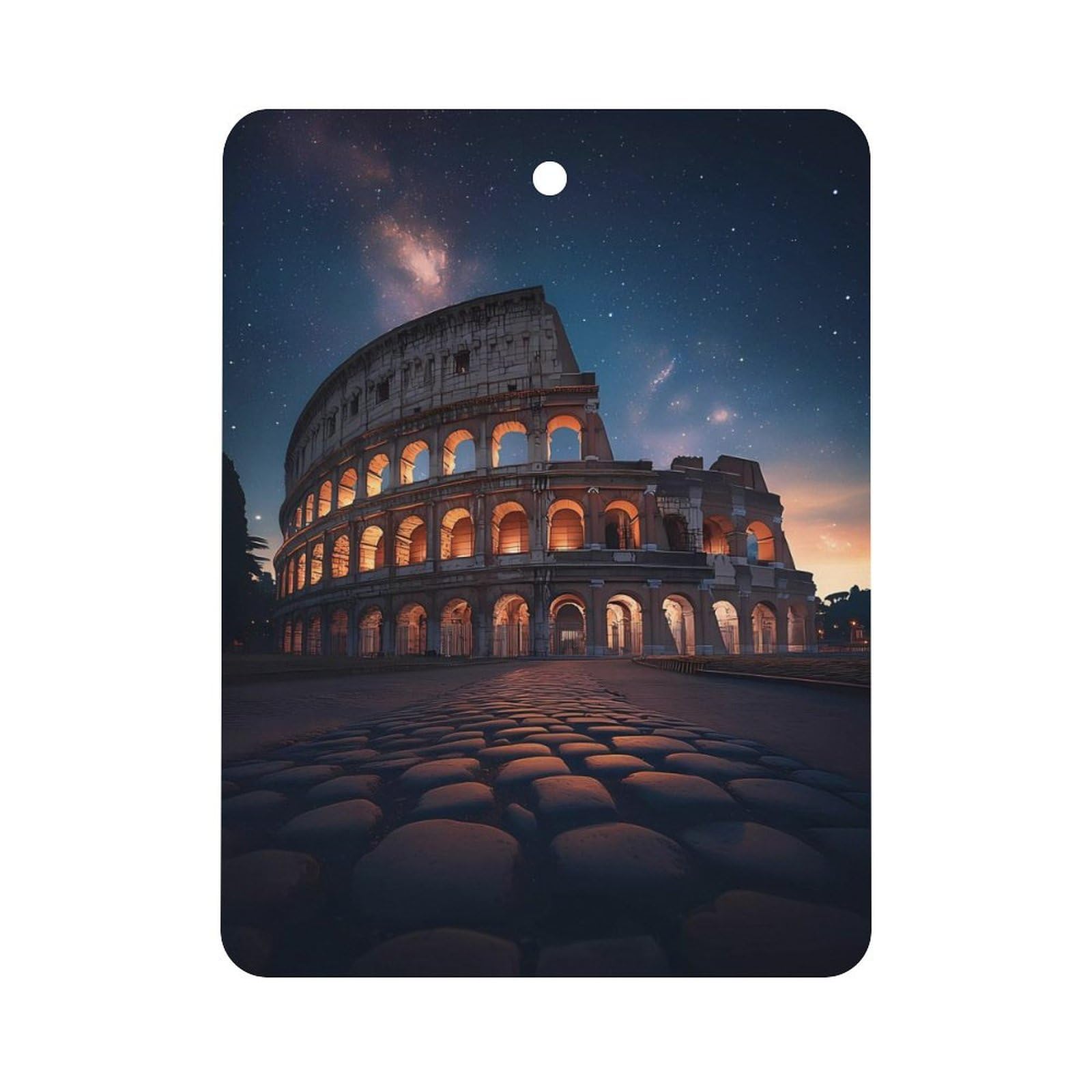 ROMAN COLOSSEUMES Prints Car Air Freshener Hanging Aromatherapy Tablets for Car Accessories Square