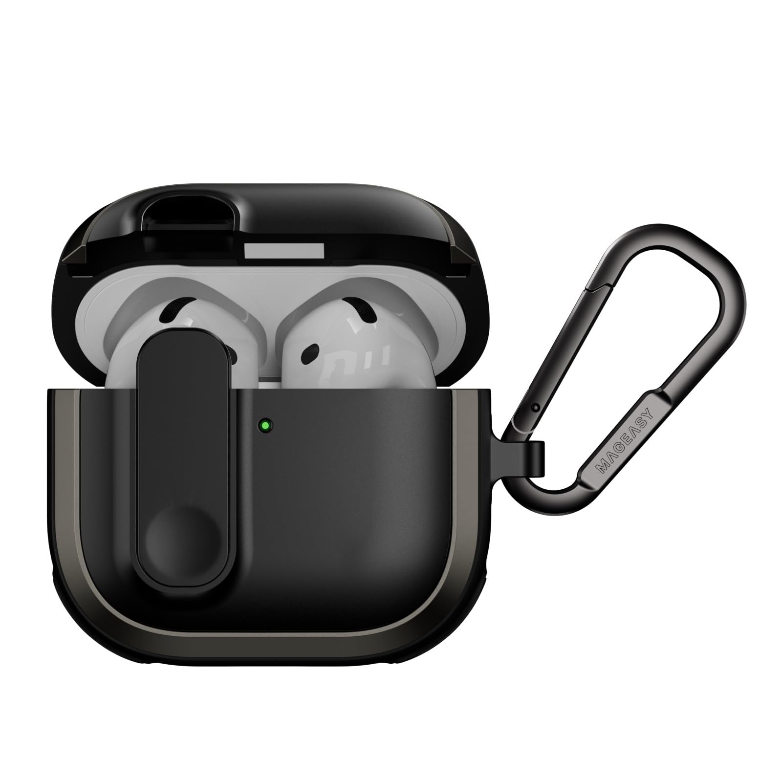 AirPods4 本体 カラビナ付き Amazon.co.jp: 【MagEasy】 AirPods 4 対応 ケース 耐衝撃 落下