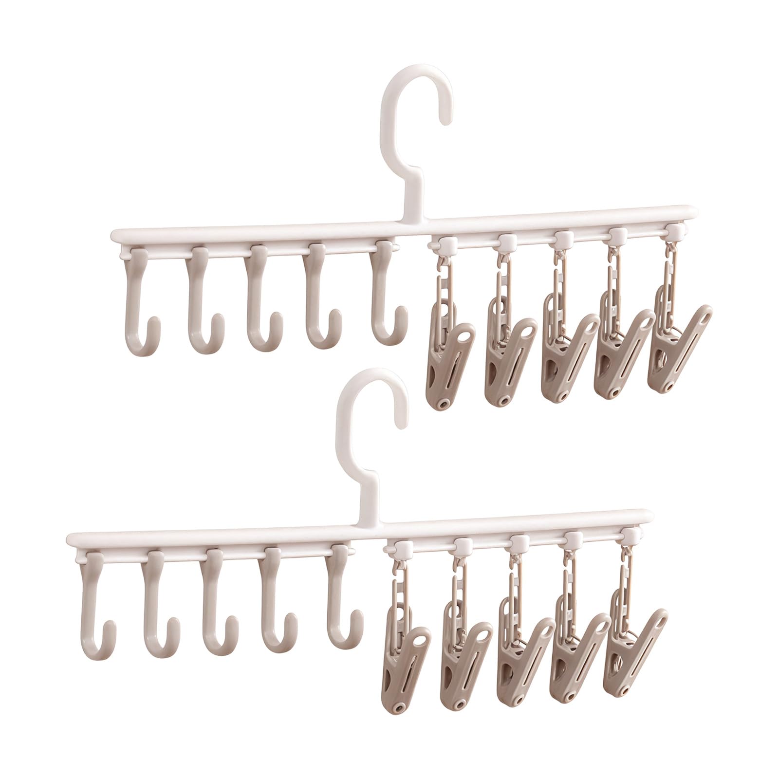 Msioytog A Garment Hanger Stand Portable Hat Rack With 5 Hooks Nd 5 Clips For Bedroom Balcony Closet Pliable Laundry Drying Rack