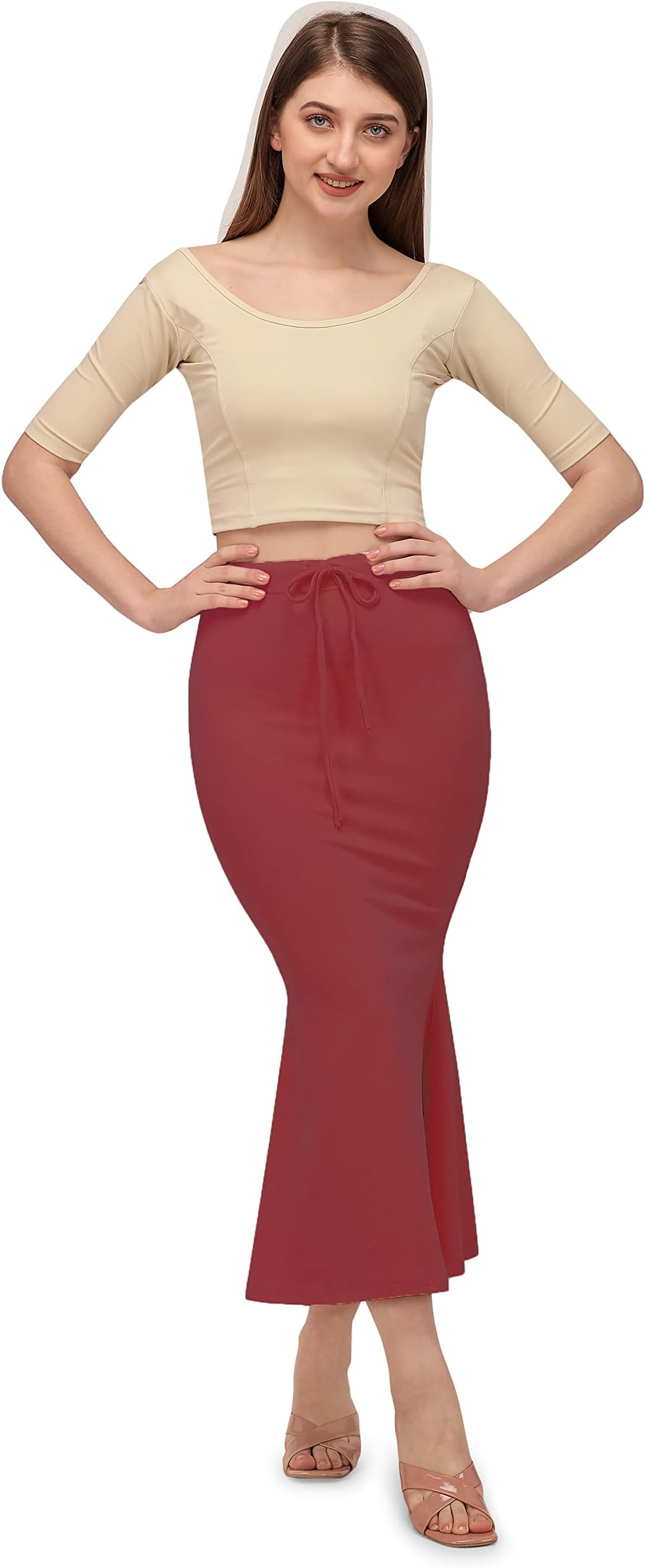 Mehrang Stretchable Saree Shapewear Petticoat for Women, Cotton Blended,Petticoat,Skirts for Women,Shape Wear Dress for Saree