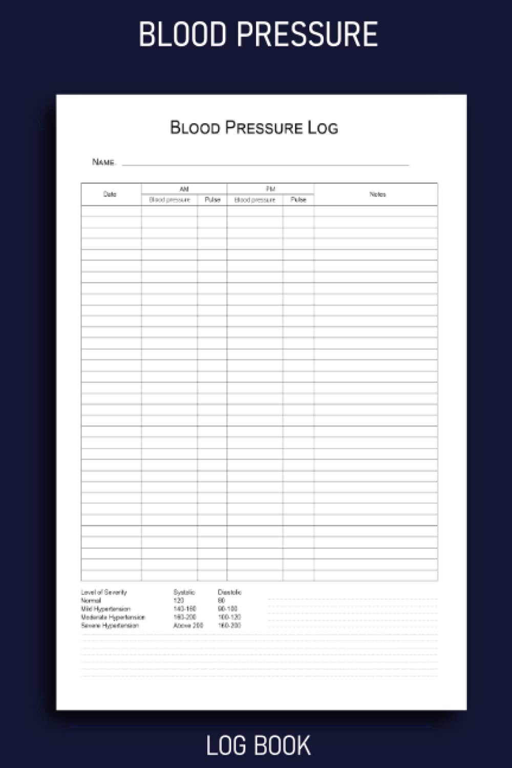 Blood Pressure Log Book: For Women And Men For Record And Monitor Blood Pressure , Blood Pressure Log Book For Daily Tracking